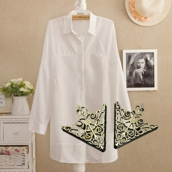 ❤️gorgeous gold statement collar shirt brooch pin - Picture 6 of 6